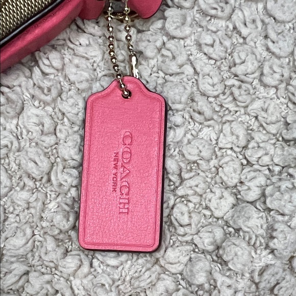 Coach Tan and Pink Signature Crossbody Bag - Picture 7 of 16